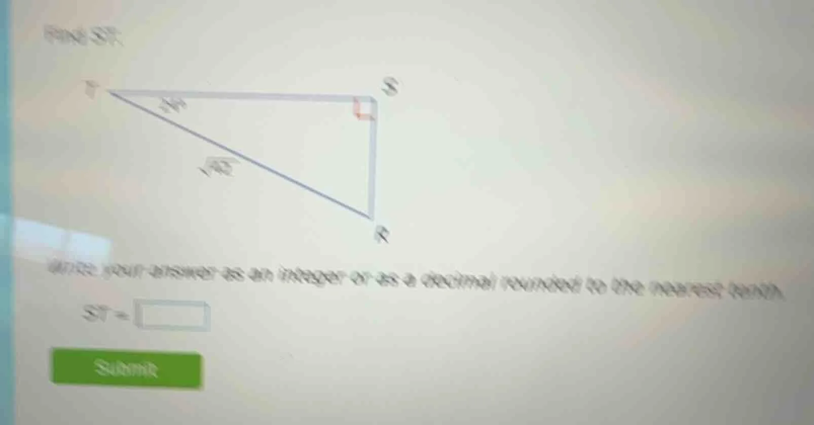 find st. write your answer as an integer or as a decimal rounded to the…