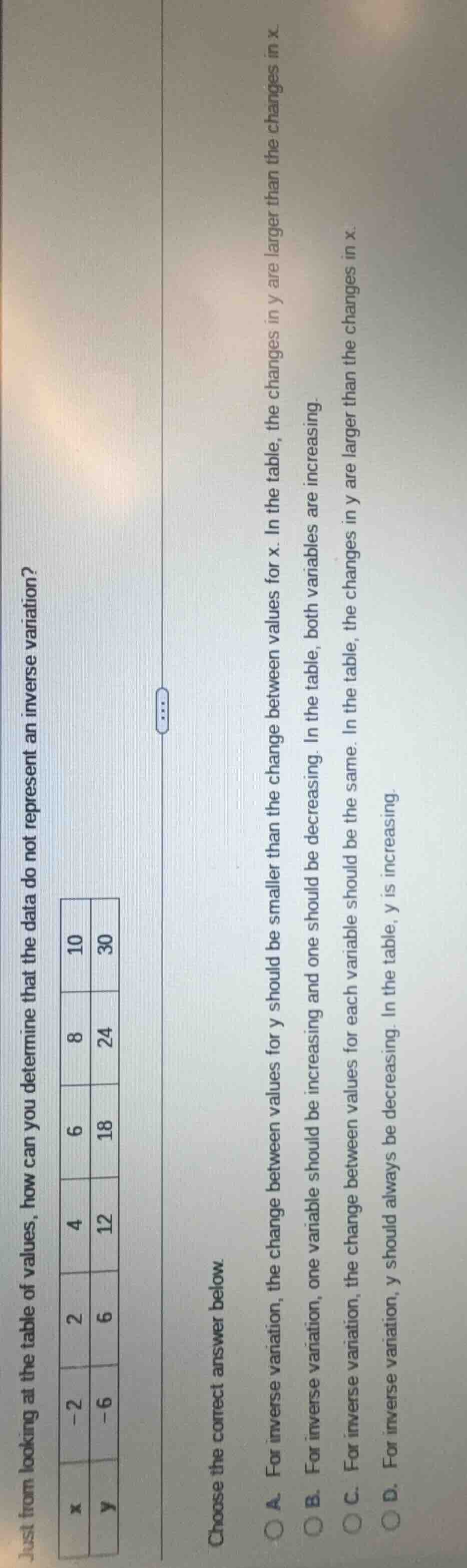 just from looking at the table of values, how can you determine that th…