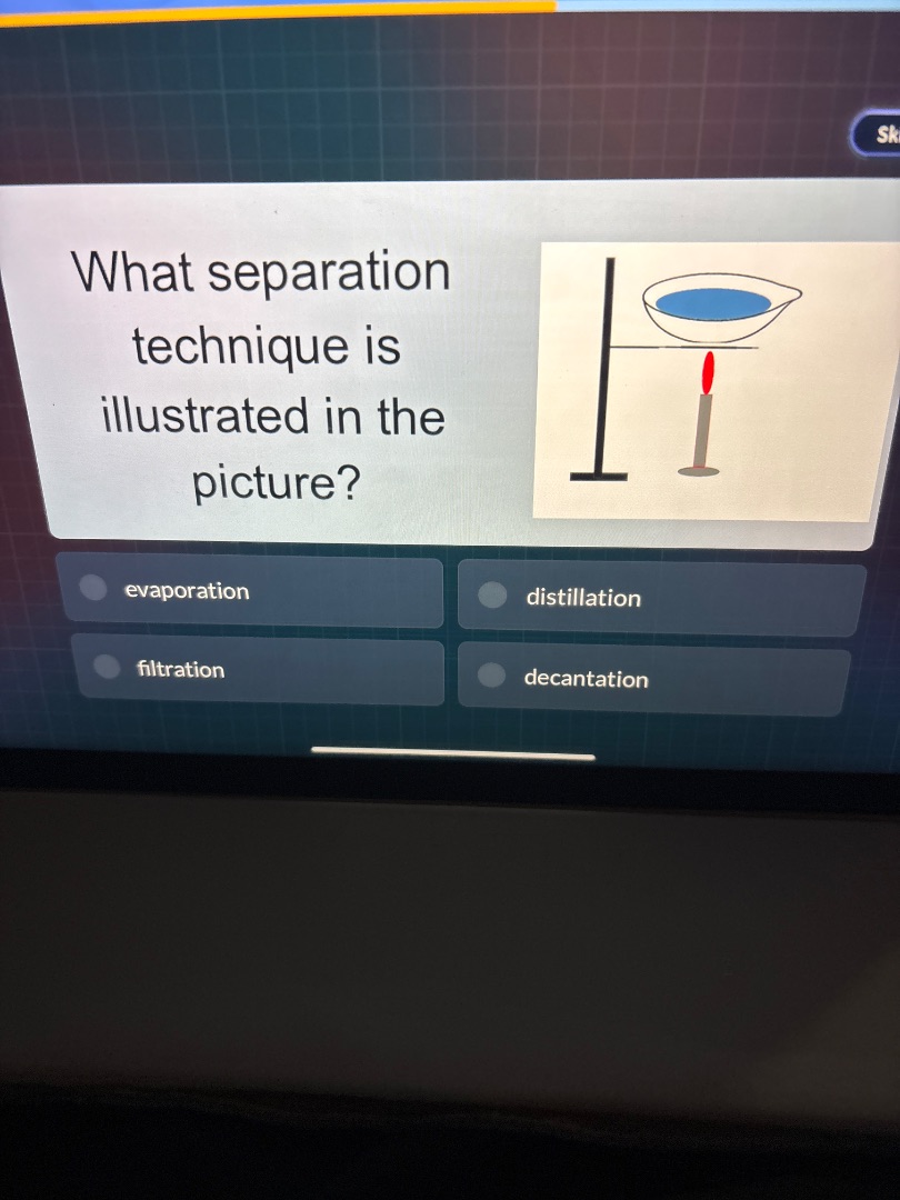 what separation technique is illustrated in the picture?evaporationdist…