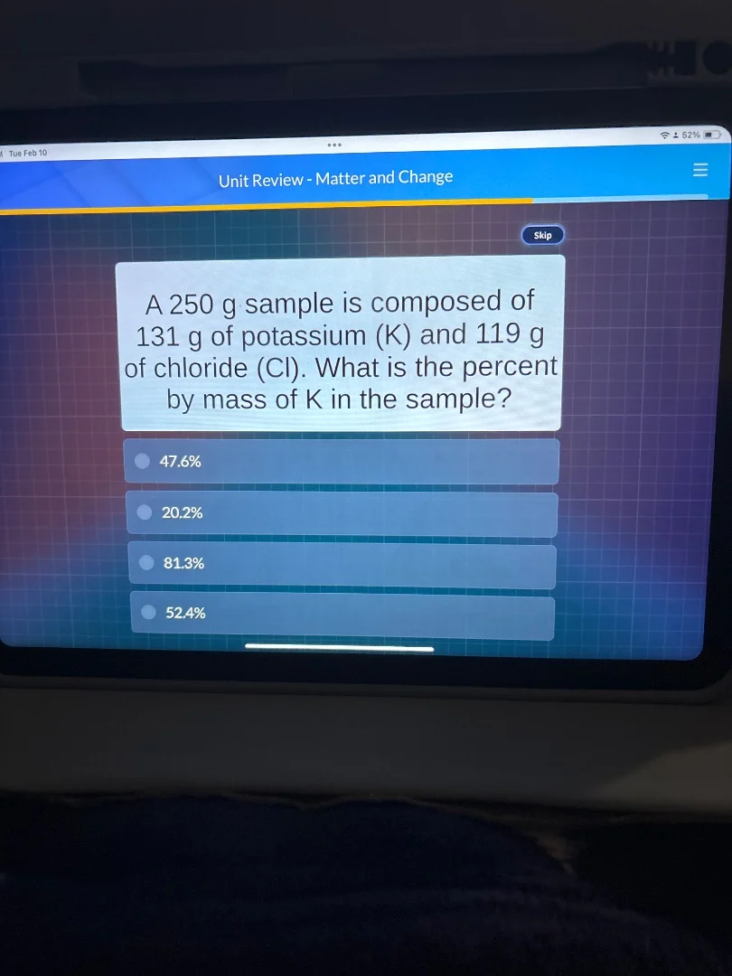 unit review - matter and change skip a 250 g sample is composed of 131 …