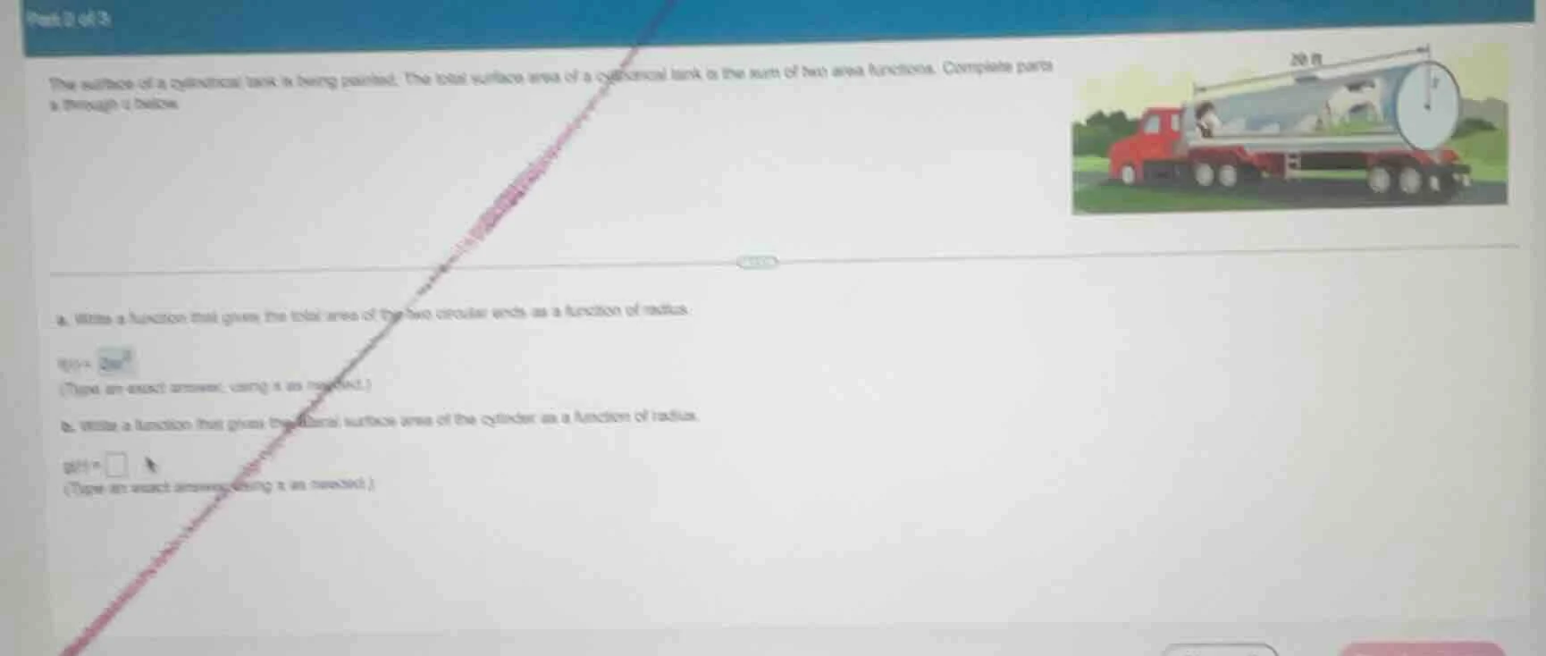 part 2 of 3 the surface of a cylindrical tank is being painted. the tot…