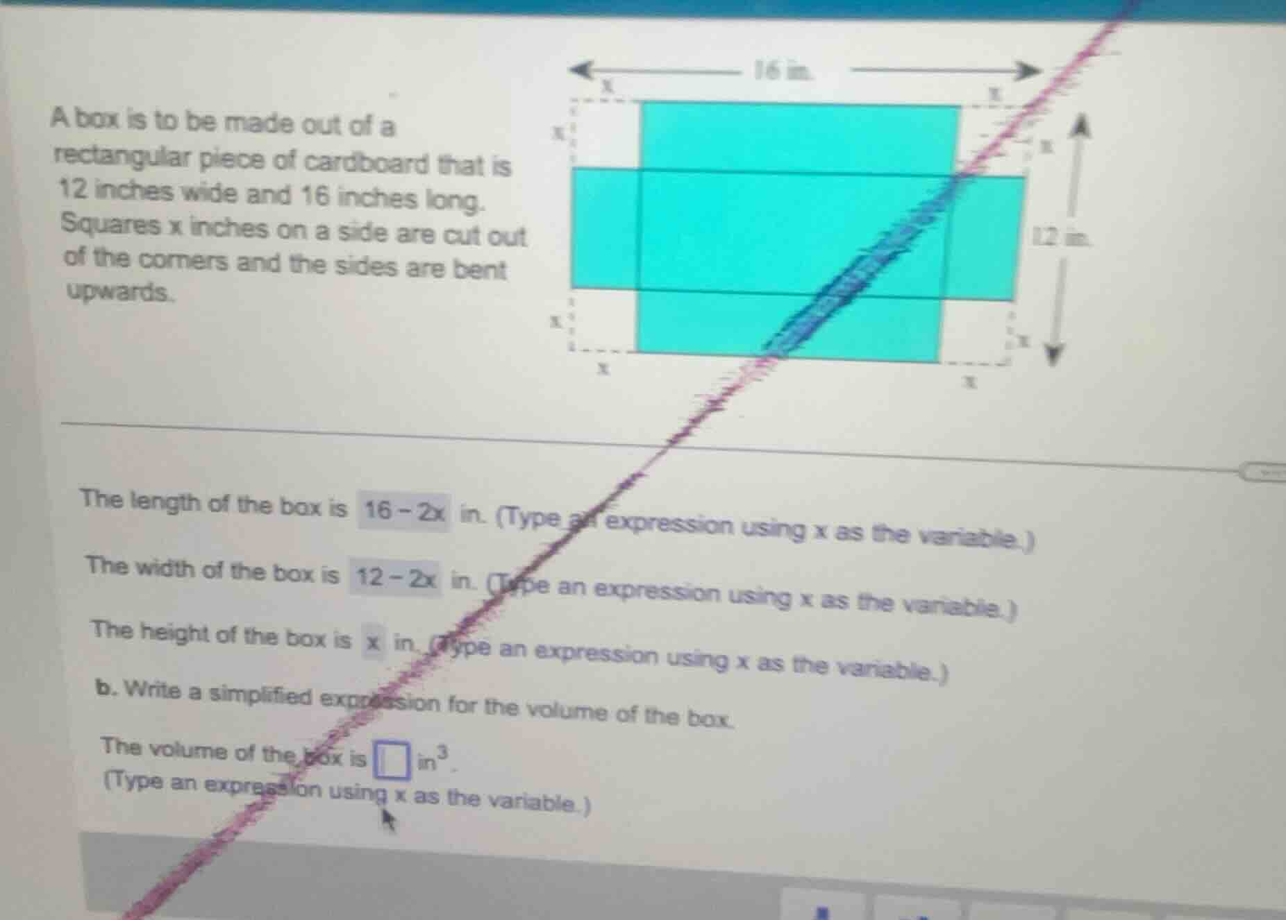 a box is to be made out of a rectangular piece of cardboard that is 12 …