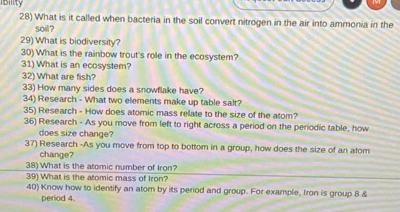 28) what is it called when bacteria in the soil convert nitrogen in the…