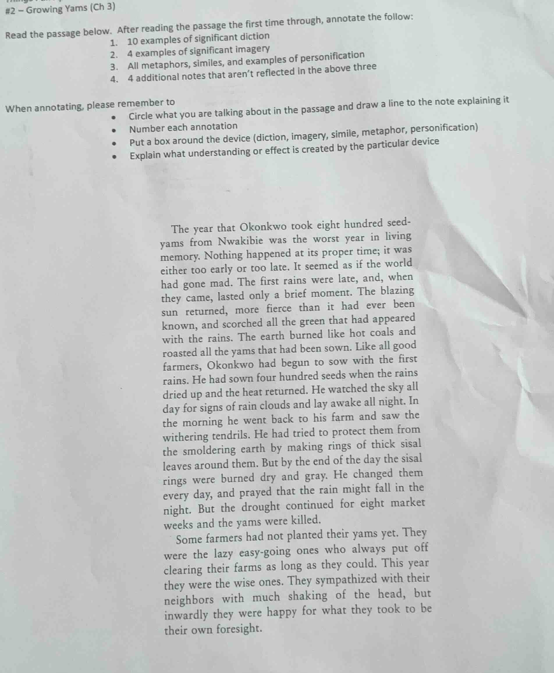 #2 – growing yams (ch 3) read the passage below. after reading the pass…