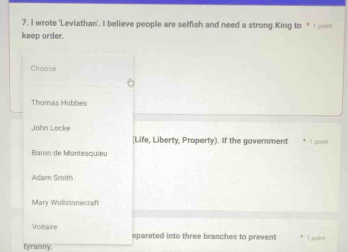 7. i wrote leviathan. i believe people are selfish and need a strong ki…