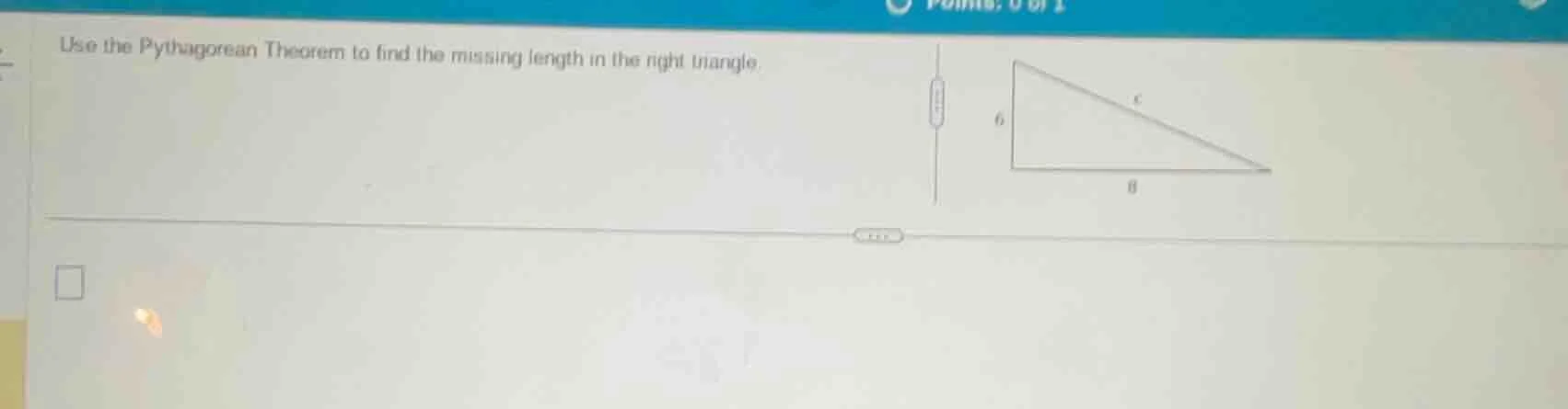 use the pythagorean theorem to find the missing length in the right tri…