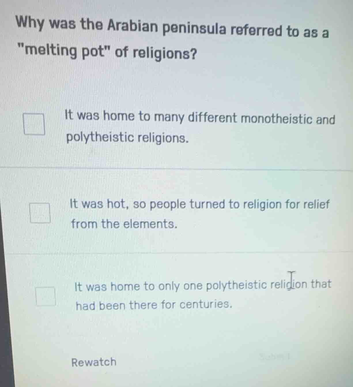 why was the arabian peninsula referred to as a \melting pot\ of religio…