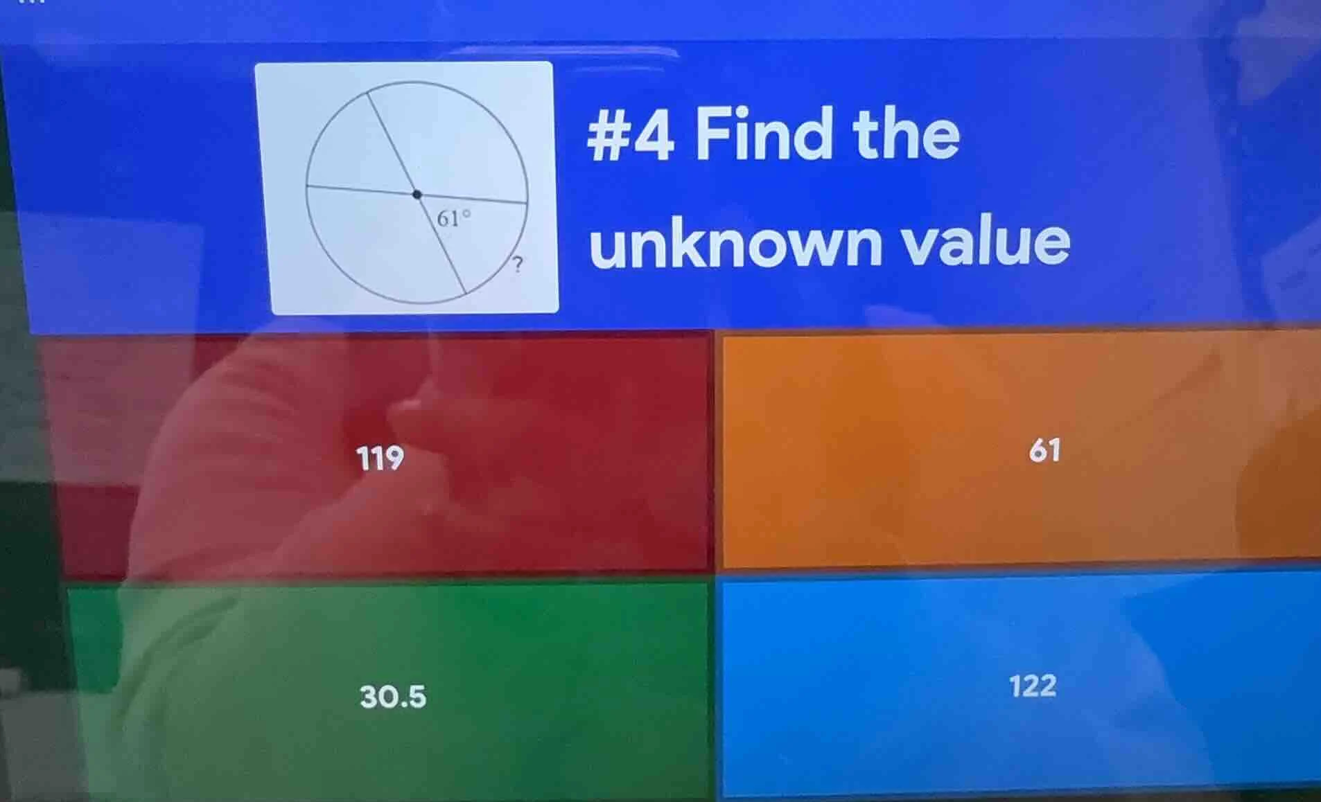 #4 find the unknown value 119 61 30.5 122