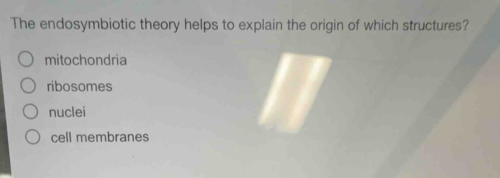 the endosymbiotic theory helps to explain the origin of which structure…