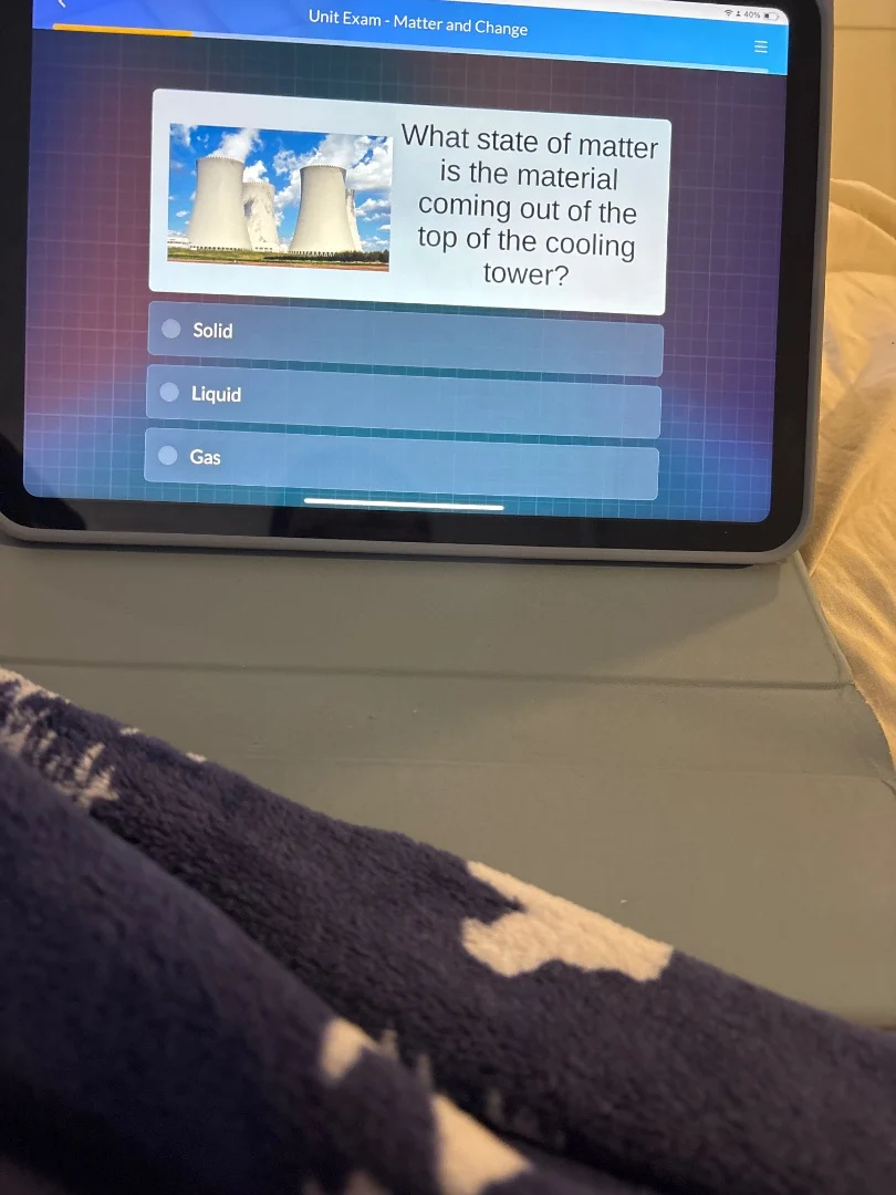 unit exam - matter and change what state of matter is the material comi…