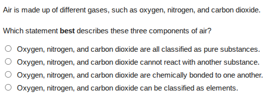 air is made up of different gases, such as oxygen, nitrogen, and carbon…