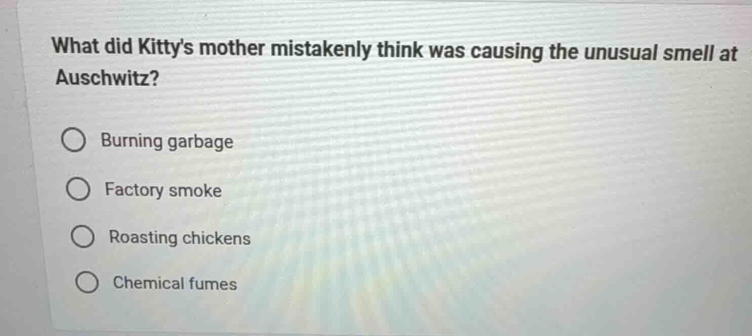 what did kittys mother mistakenly think was causing the unusual smell a…