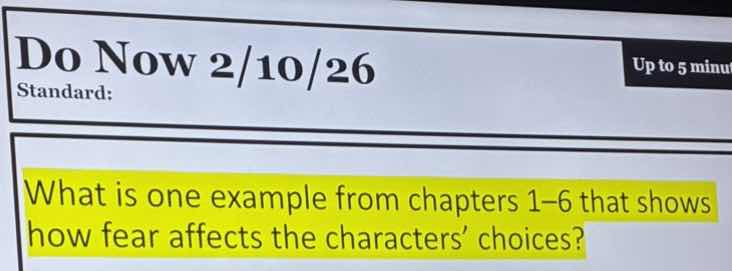 do now 2/10/26 up to 5 minute standard: what is one example from chapte…