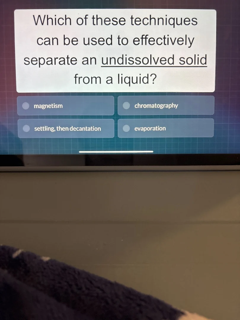 which of these techniques can be used to effectively separate an undiss…