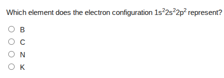 which element does the electron configuration $1s^22s^22p^2$ represent?…