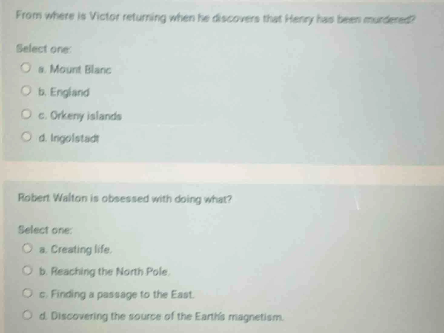 from where is victor returning when he discovers that henry has been mu…