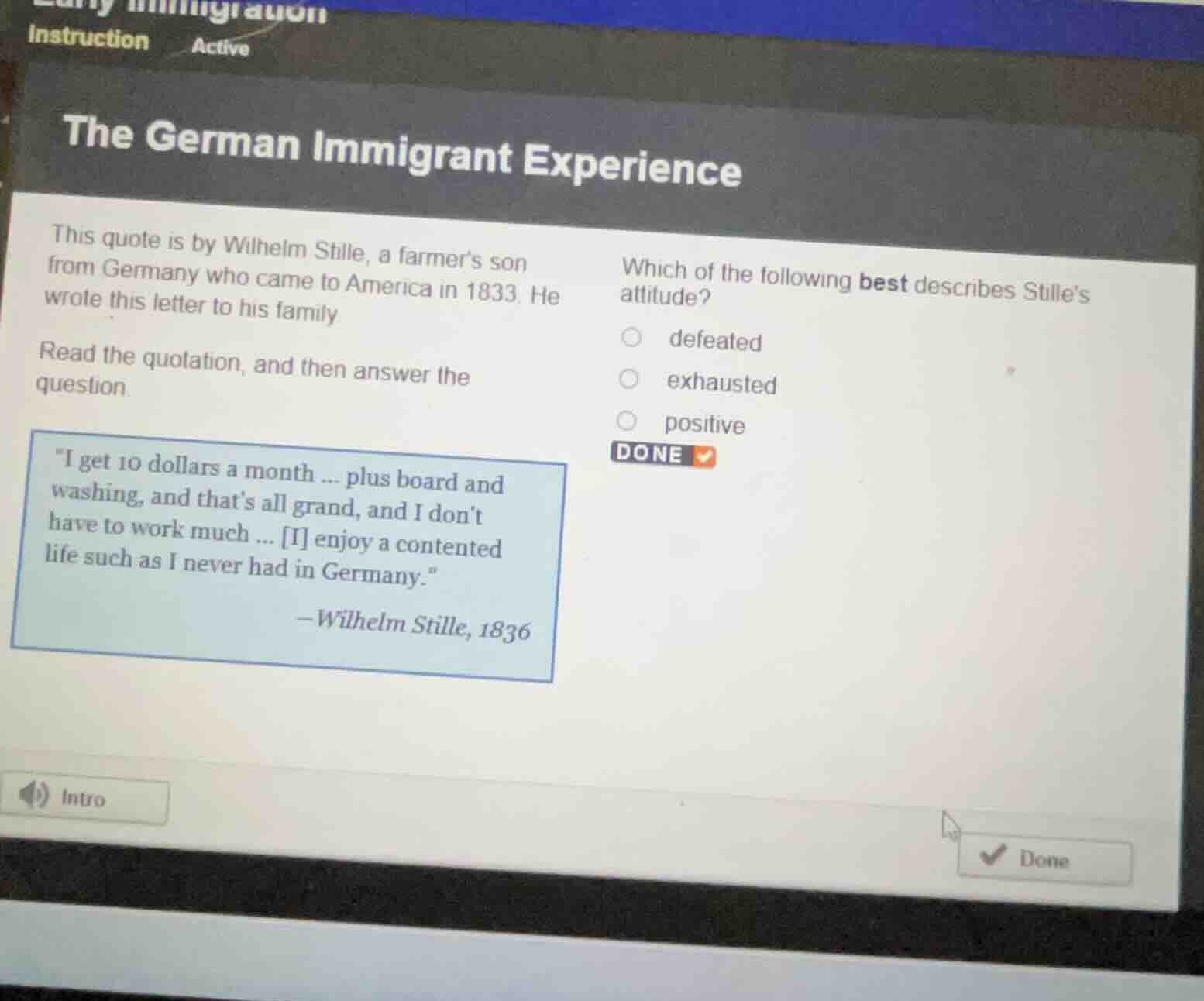 instruction active the german immigrant experience this quote is by wil…