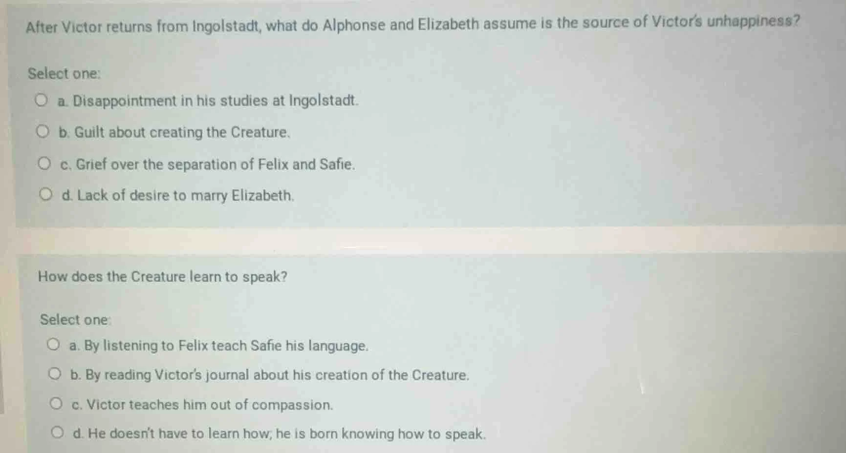 after victor returns from ingolstadt, what do alphonse and elizabeth as…