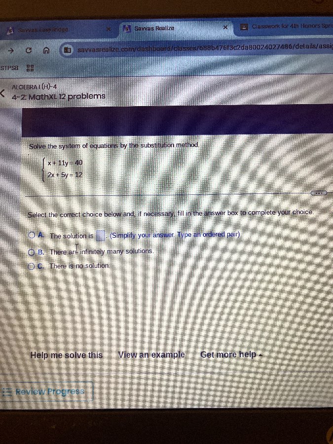 algebra i(h)-4 4-2 mathxl 12 problems solve the system of equations by …