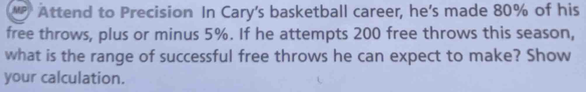 attend to precision in carys basketball career, hes made 80% of his fre…