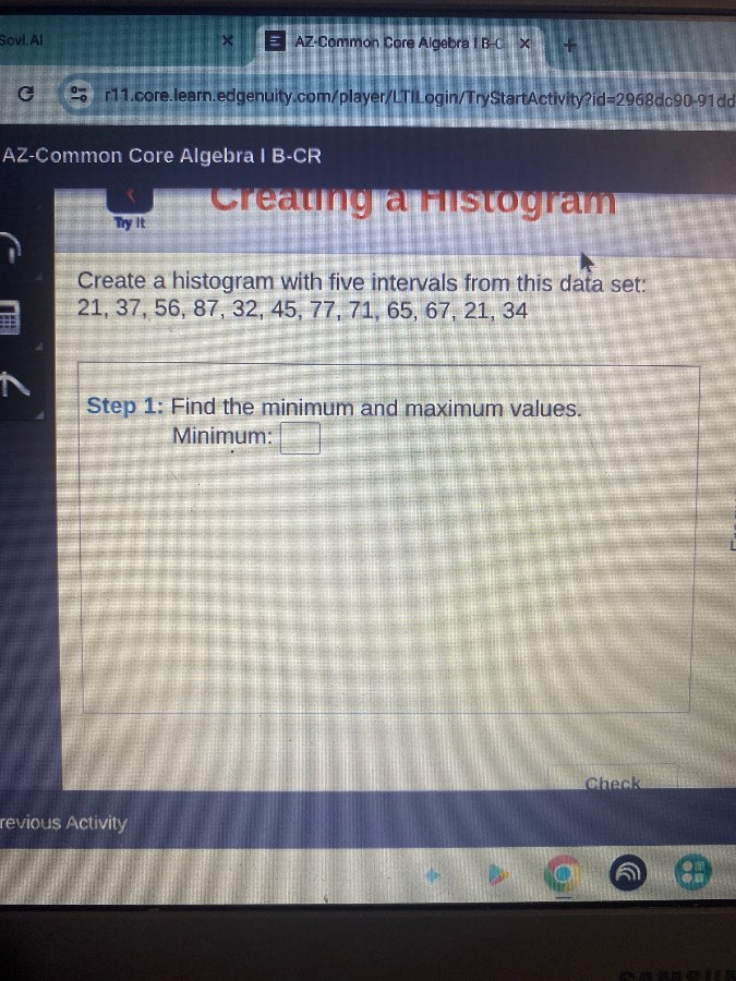 az-common core algebra i b-cr creating a histogram create a histogram w…