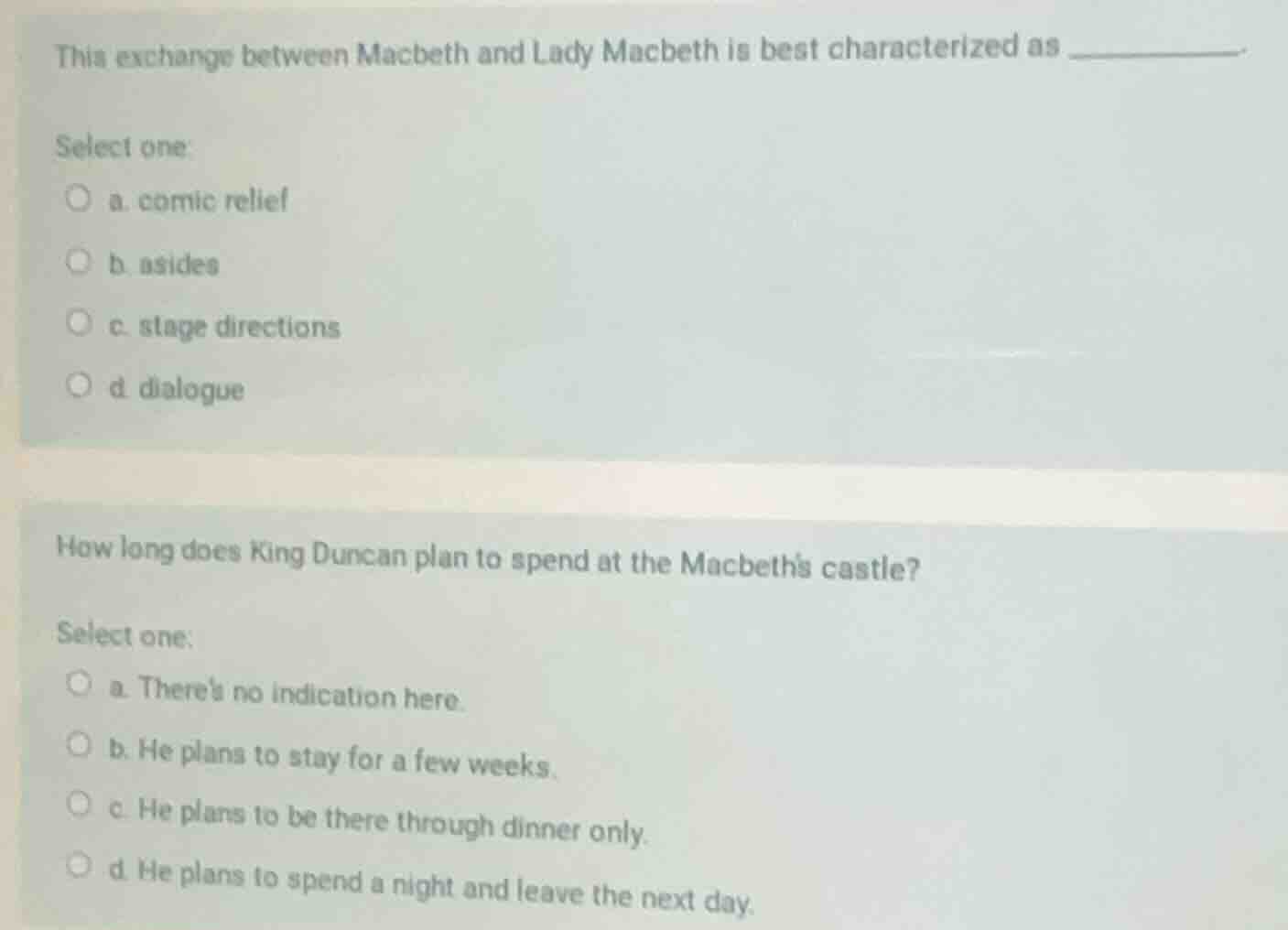 this exchange between macbeth and lady macbeth is best characterized as…