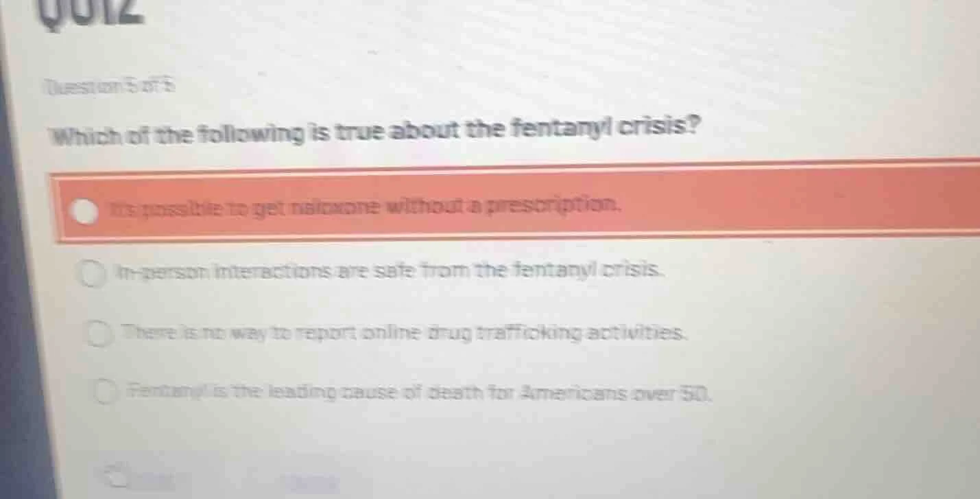 quiz question 5 of 5 which of the following is true about the fentanyl …