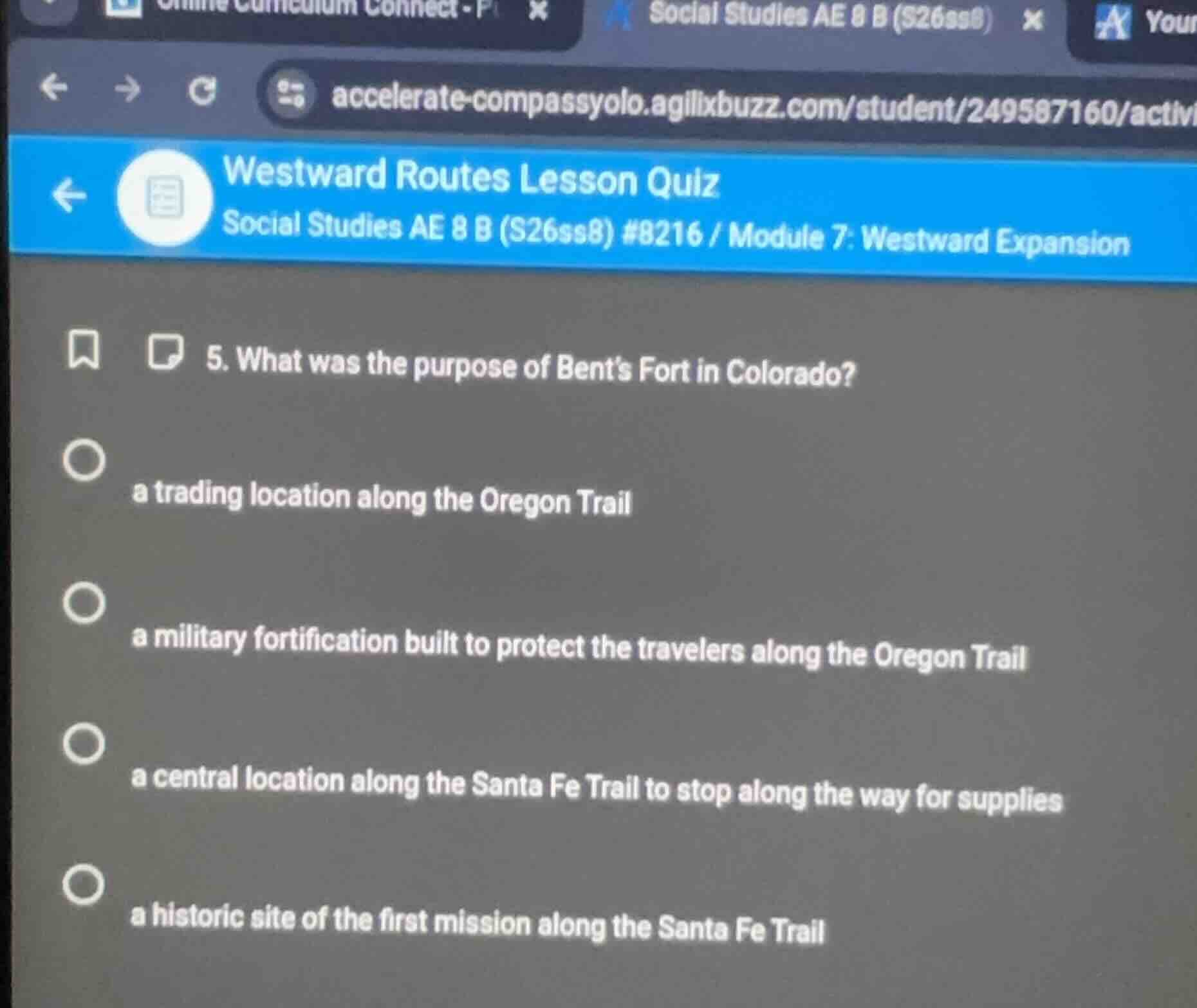 westward routes lesson quiz social studies ae 8 b (s26ss8) #8216 / modu…