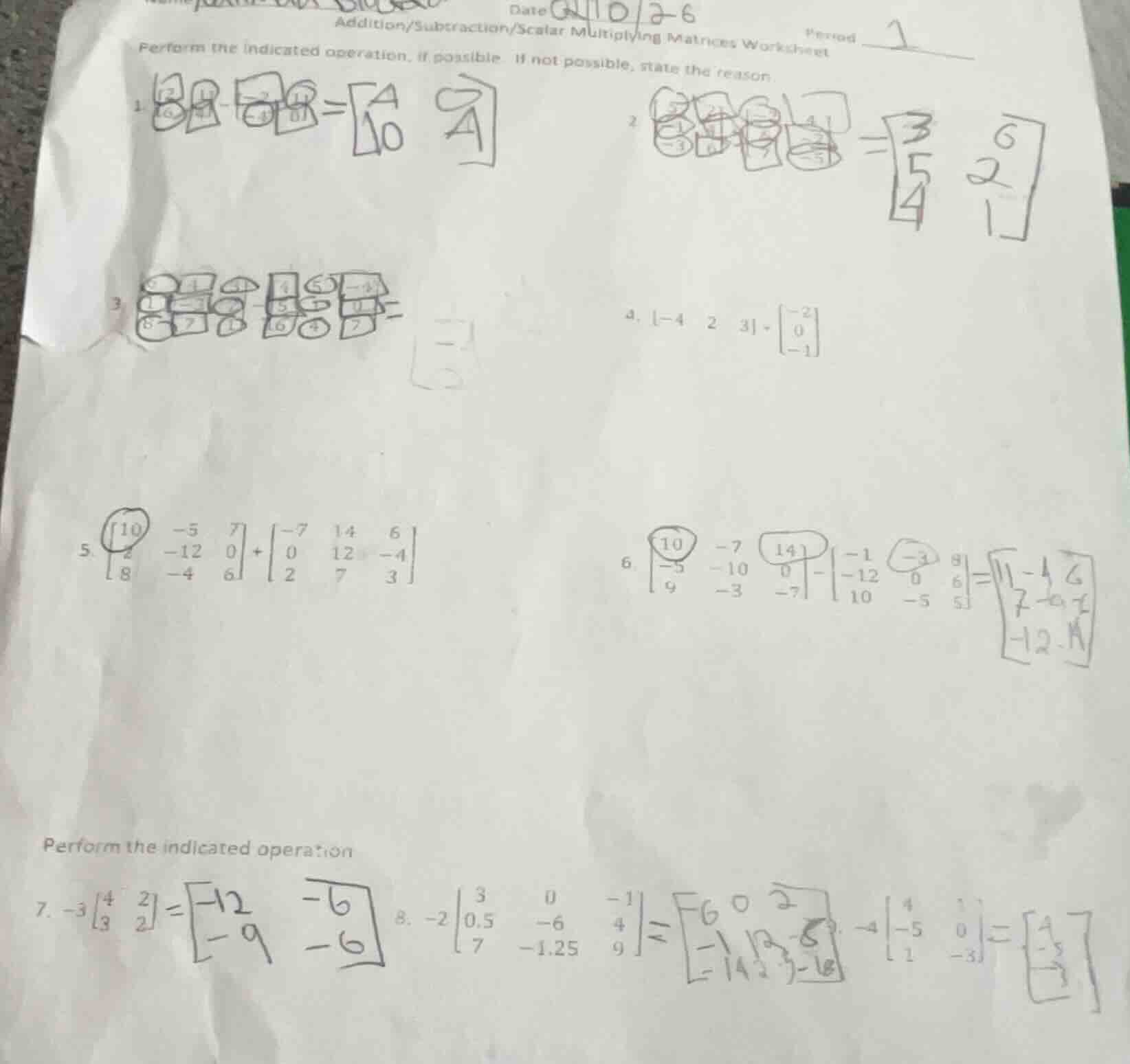 date 11/2-6 period 1 addition/subtraction/scalar multiplying matrices w…
