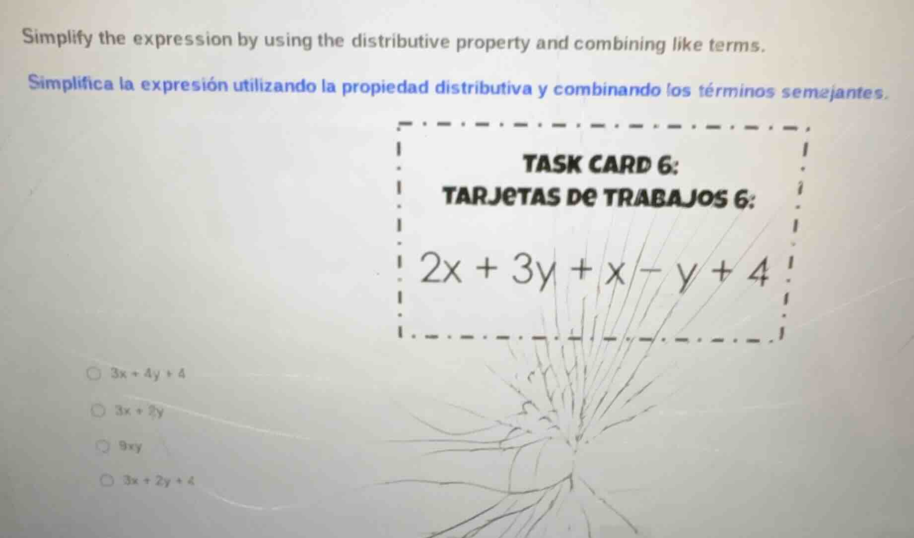 simplify the expression by using the distributive property and combinin…