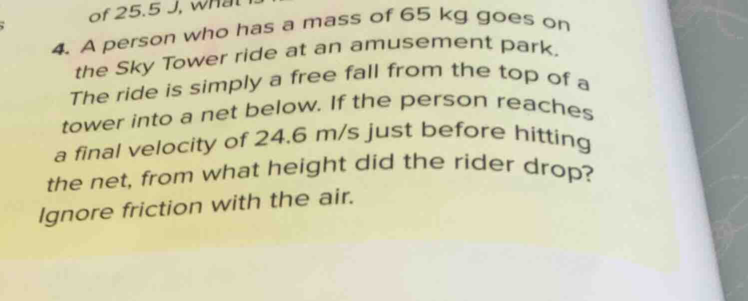 4. a person who has a mass of 65 kg goes on the sky tower ride at an am…