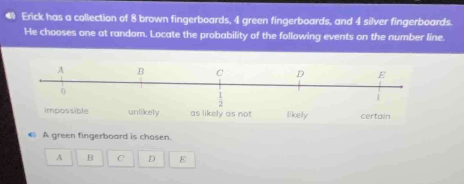 erick has a collection of 8 brown fingerboards, 4 green fingerboards, a…