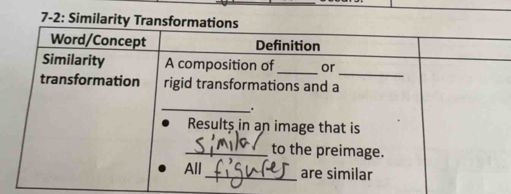 7-2: similarity transformations word/concept definition similarity tran…