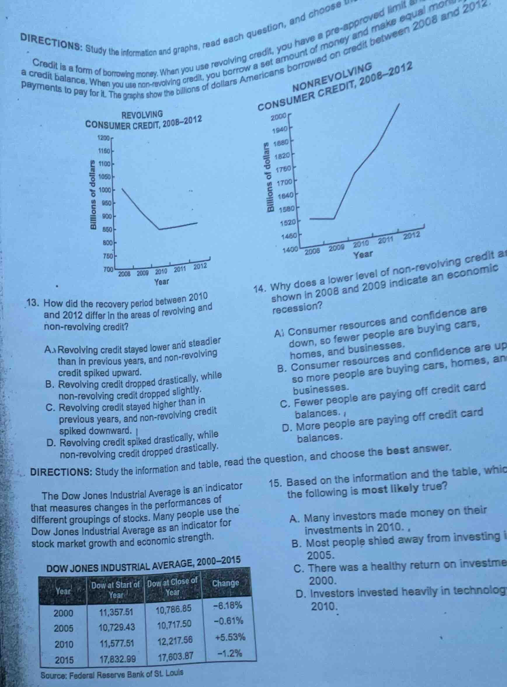 directions: study the information and graphs, read each question, and c…