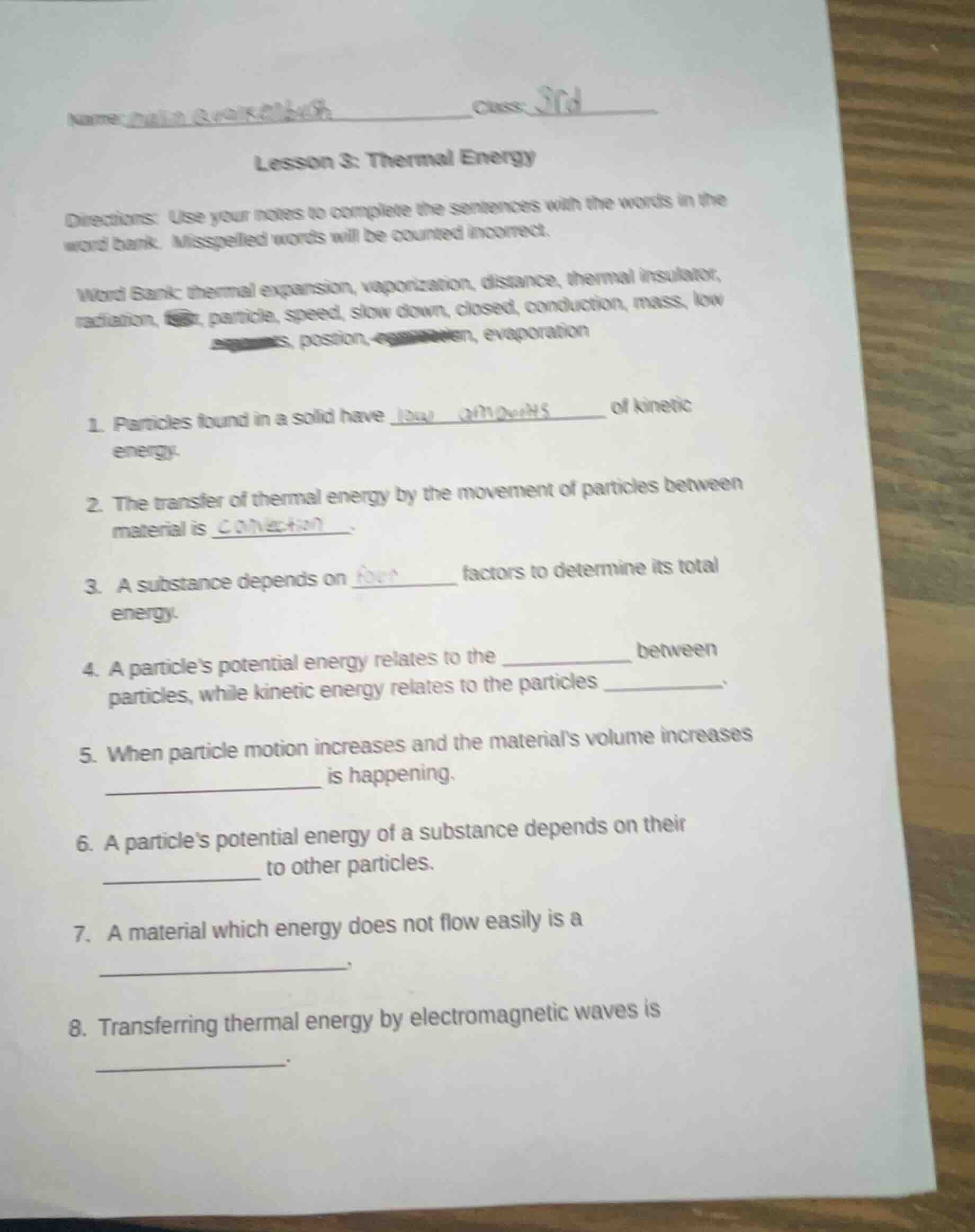 name: _______________ class: 3rdlesson 3: thermal energydirections: use…