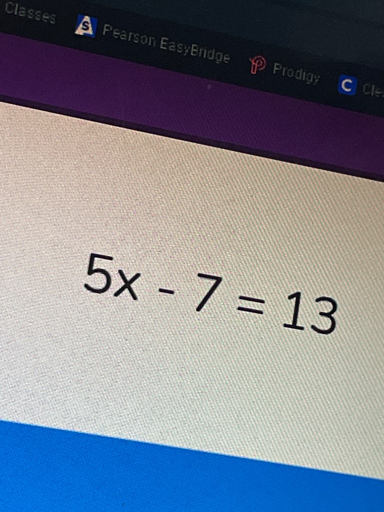 $5x - 7 = 13$