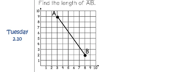 find the length of ab. tuesday 2.10