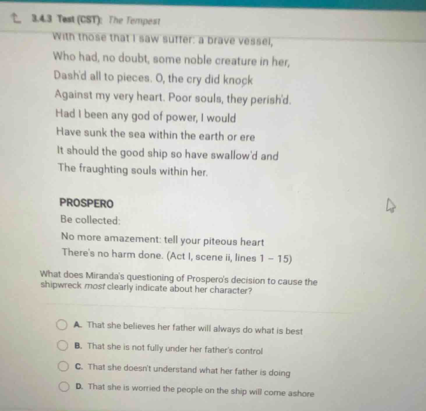 3.4.3 test (cst): the tempest with those that i saw suffer: a brave ves…
