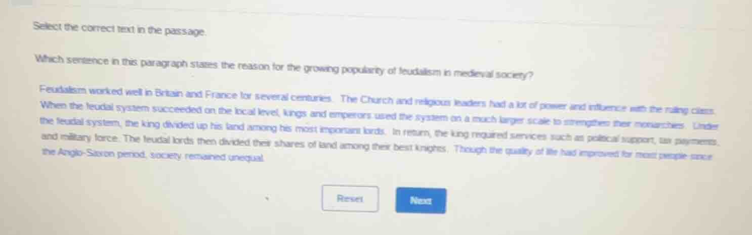 select the correct text in the passage. which sentence in this paragrap…