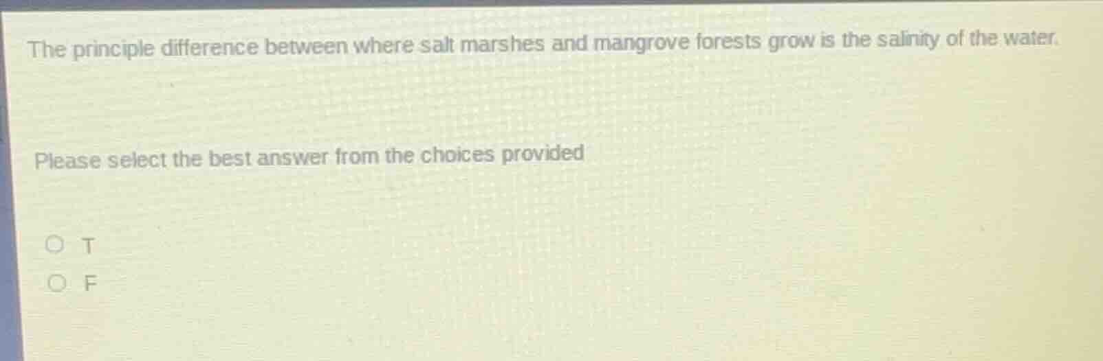 the principle difference between where salt marshes and mangrove forest…