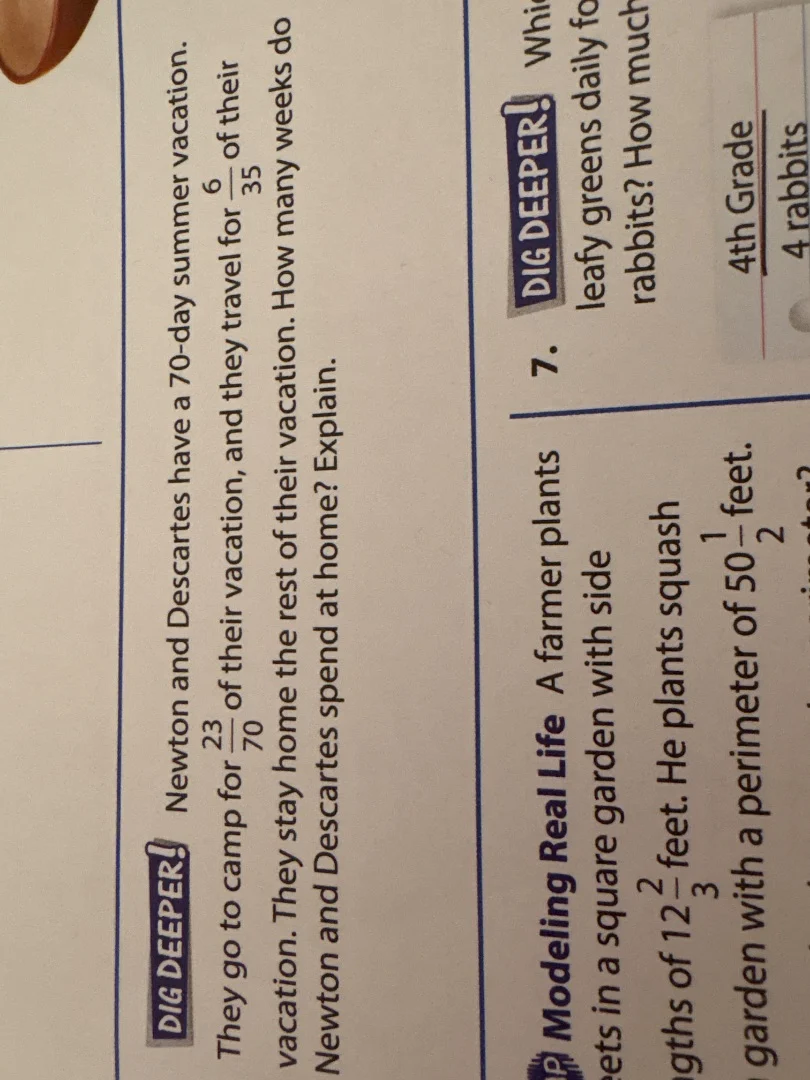 dig deeper! newton and descartes have a 70-day summer vacation. they go…