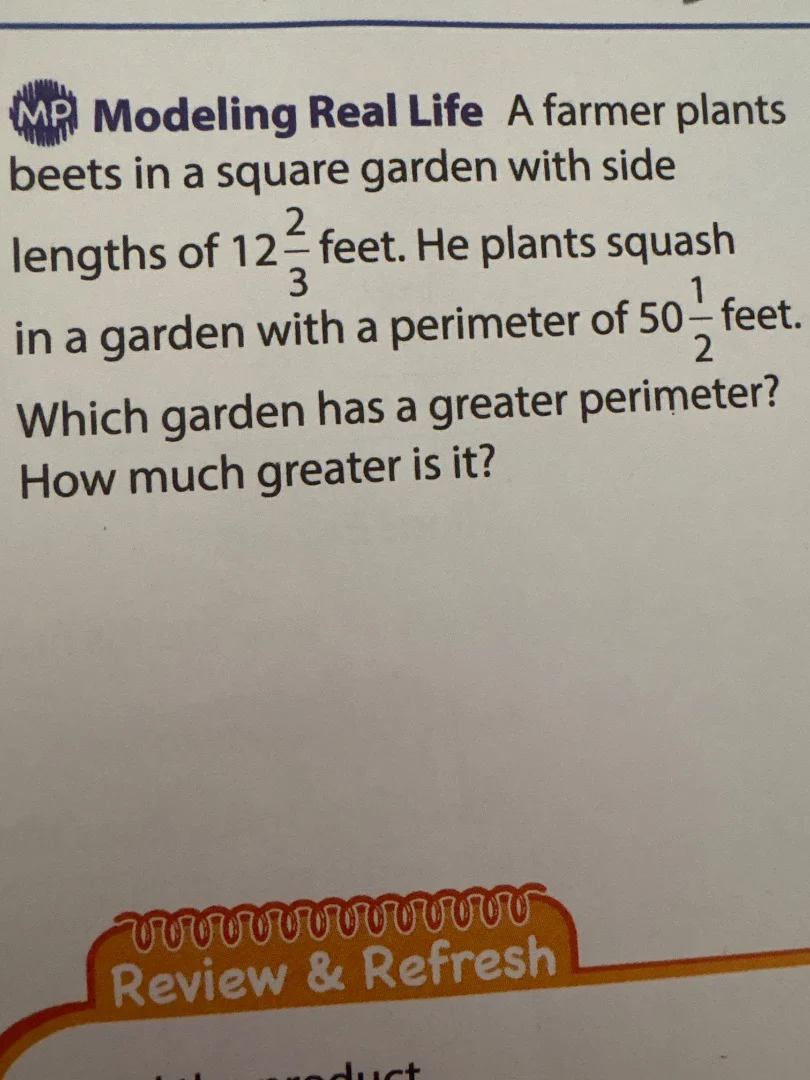 mp modeling real life a farmer plants beets in a square garden with sid…