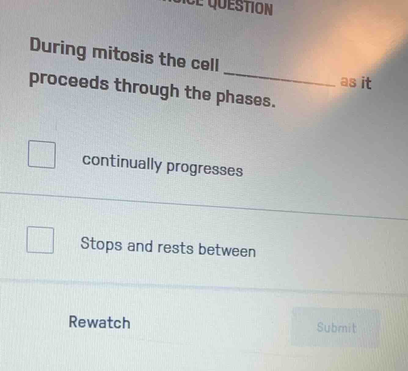 e question during mitosis the cell ____________ as it proceeds through …