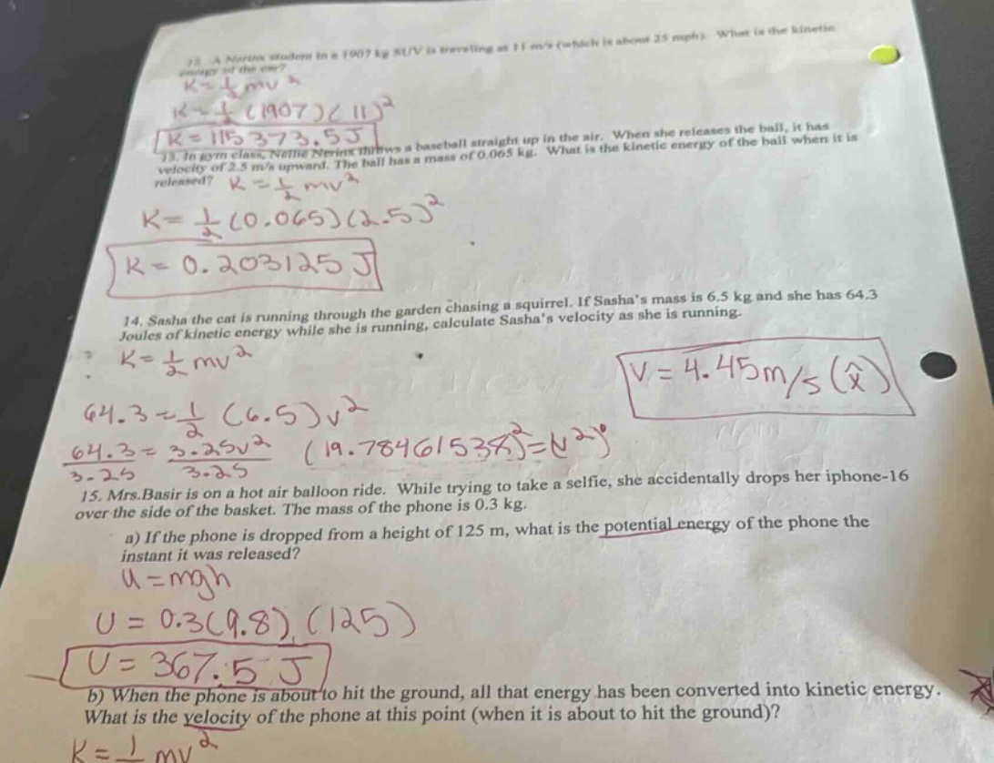 13. a marine student in a 1907 kg humv is traveling at 11 m/s (which is…