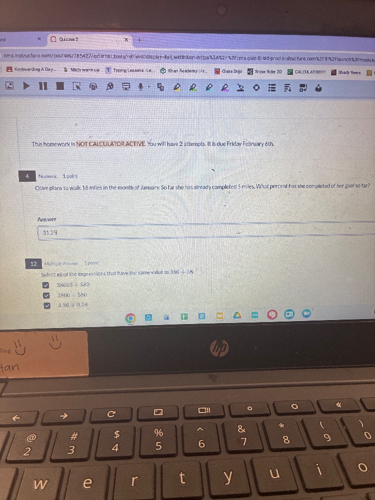 this homework is not calculator active. you will have 2 attempts. it is…