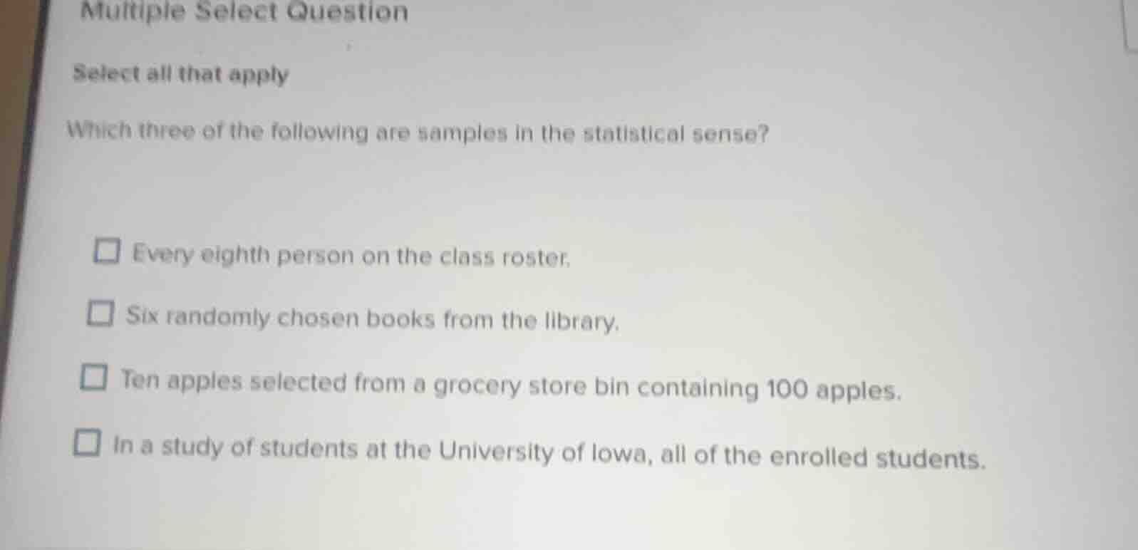 multiple select question select all that apply which three of the follo…