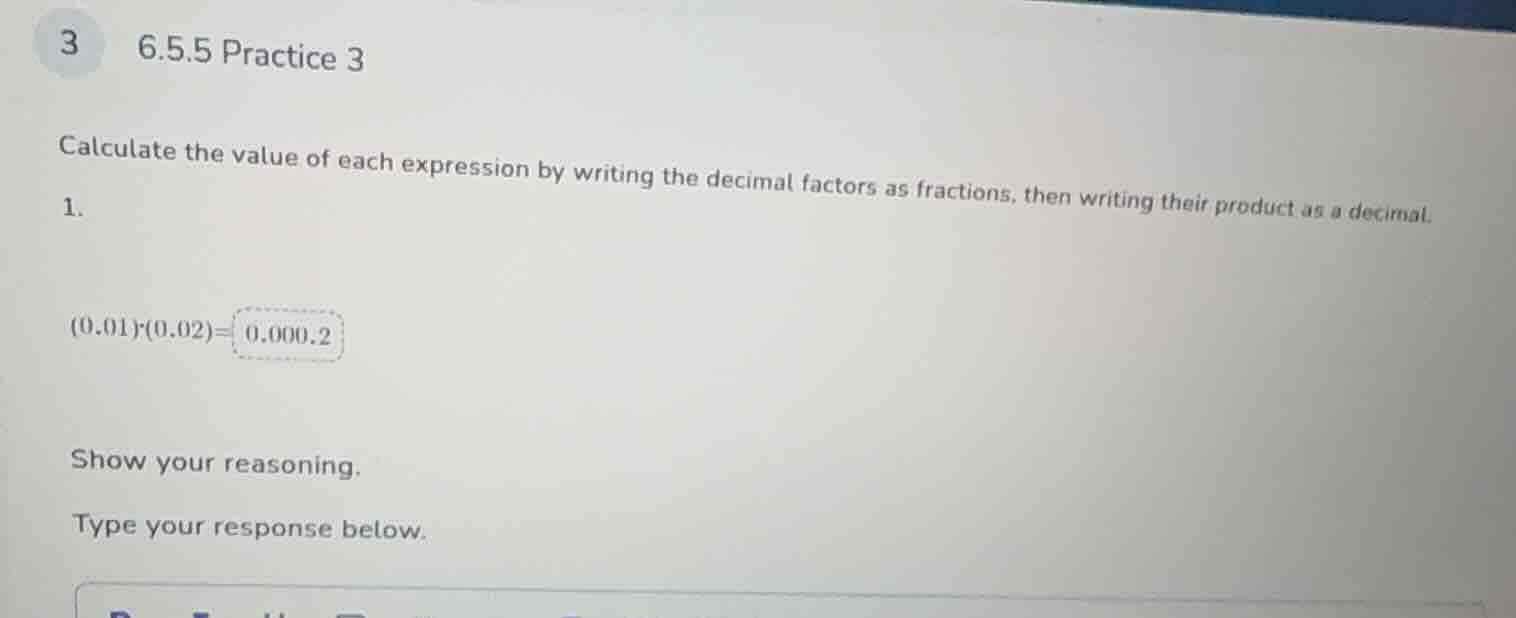 3 6.5.5 practice 3 calculate the value of each expression by writing th…