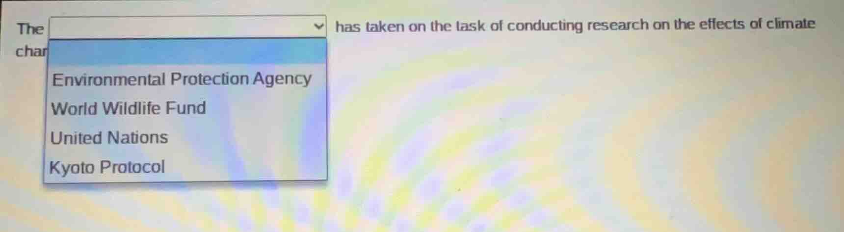 the ____ has taken on the task of conducting research on the effects of…