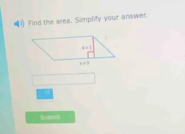 find the area. simplify your answer.