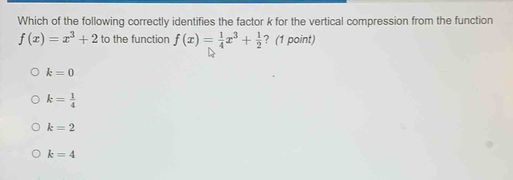 which of the following correctly identifies the factor $k$ for the vert…